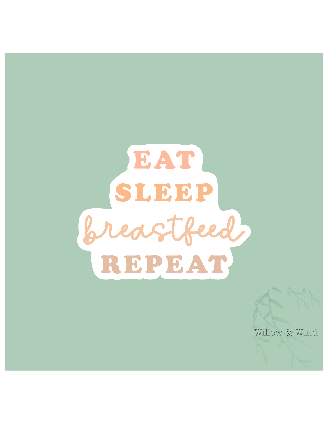 Eat, Sleep, Breastfeed, Repeat - Breastfeeding Lactation Sticker