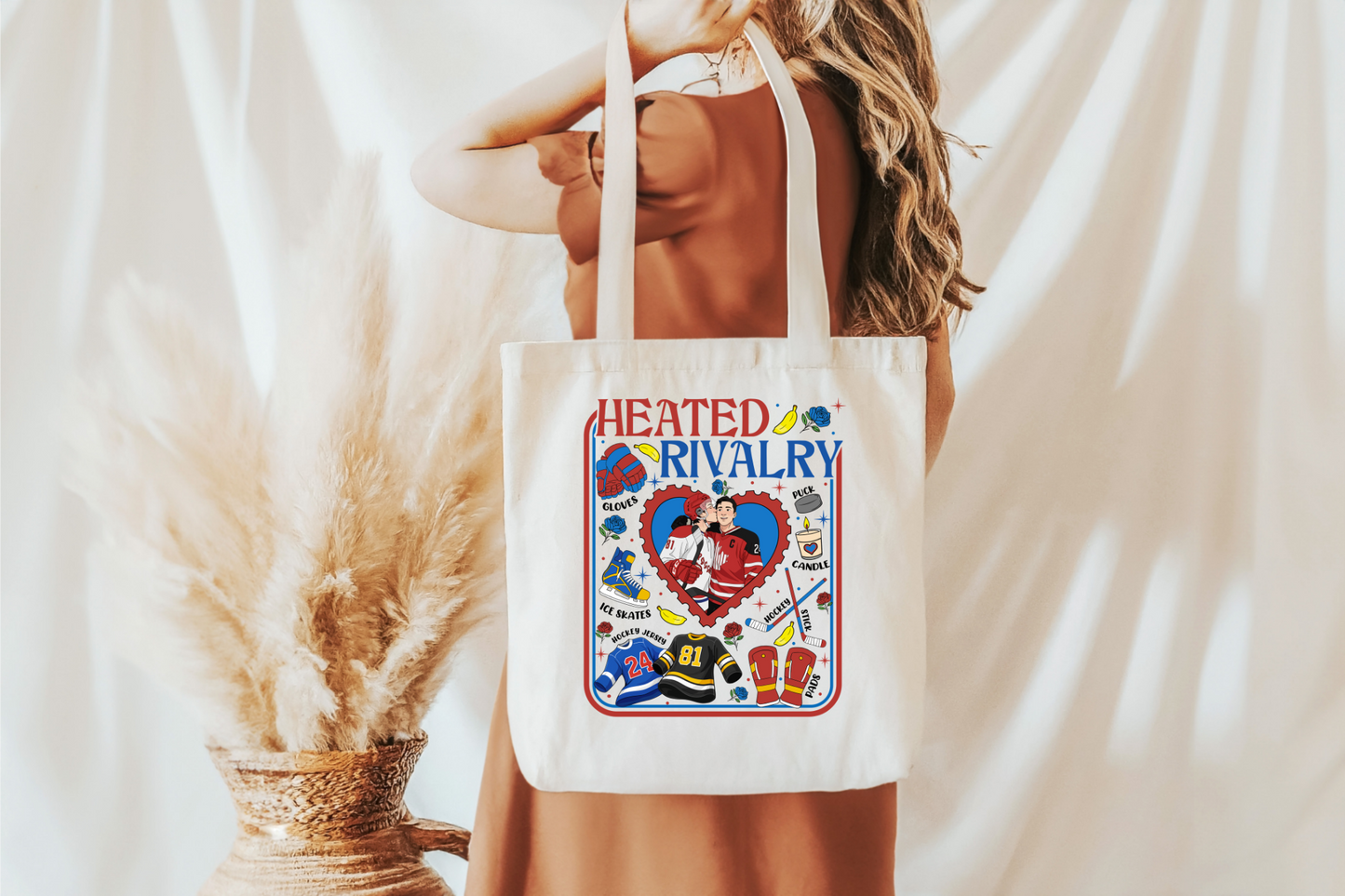 Heated Rivalry Hearts Tote Bag