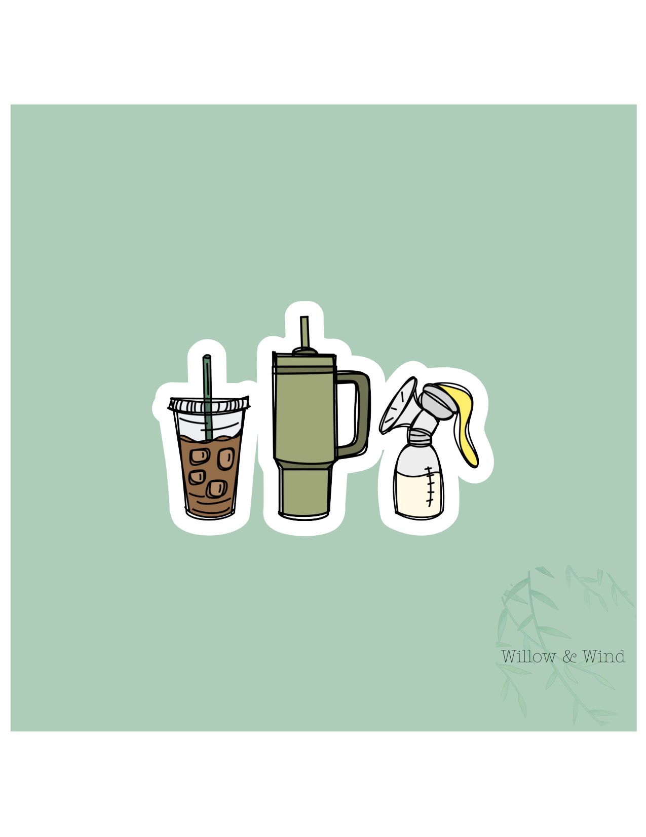 Green Tumbler - Pumping Lactation Sticker