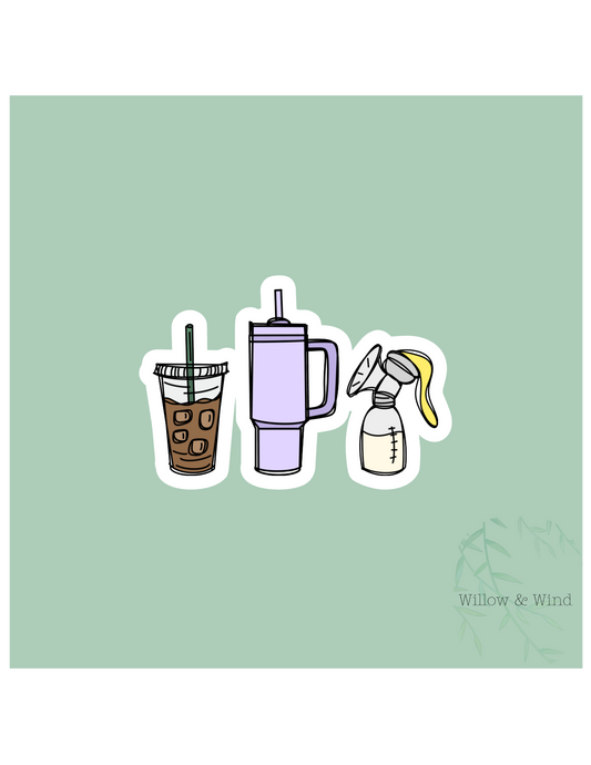Purple Tumbler - Pumping Lactation Sticker