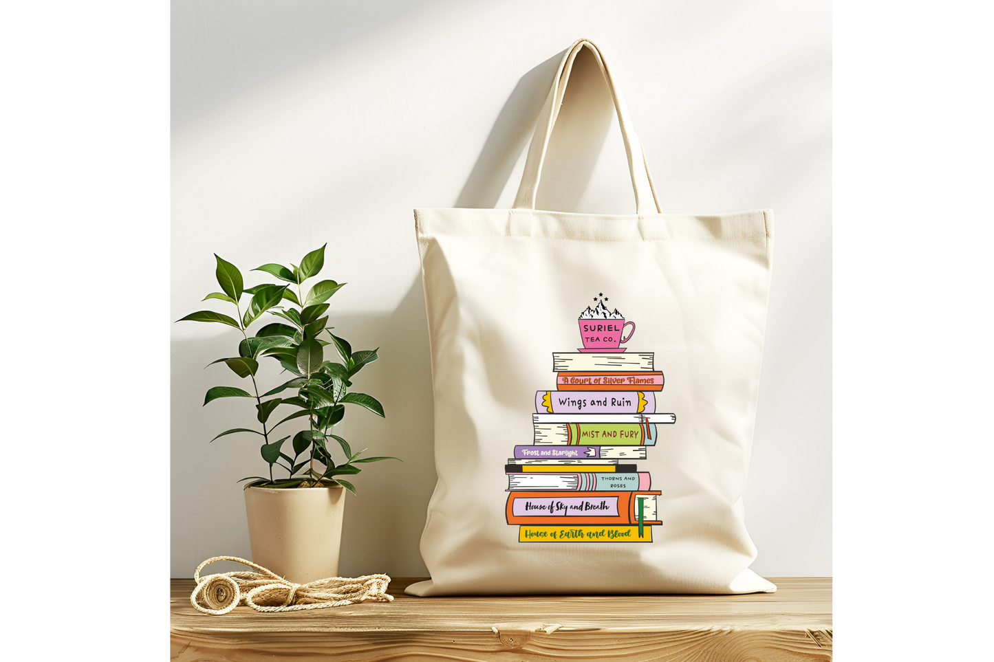 ACOTAR Book Stack Tote Bag