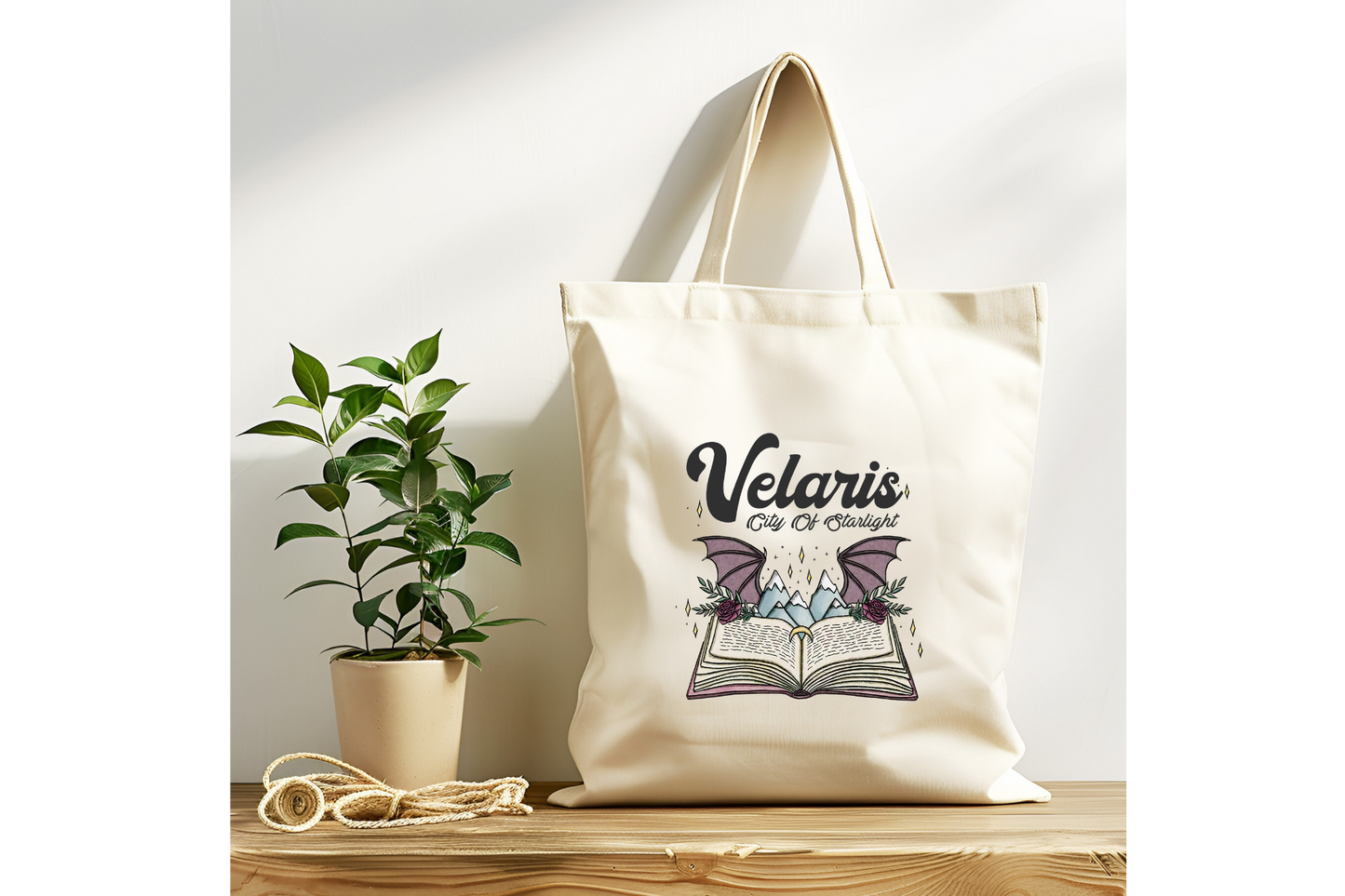 Velaris Open Book ACOTAR Tote Bag