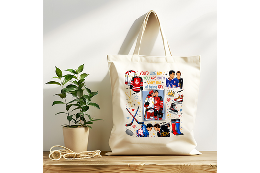 Very Bad At Being Gay Heated Rivalry Tote Bag