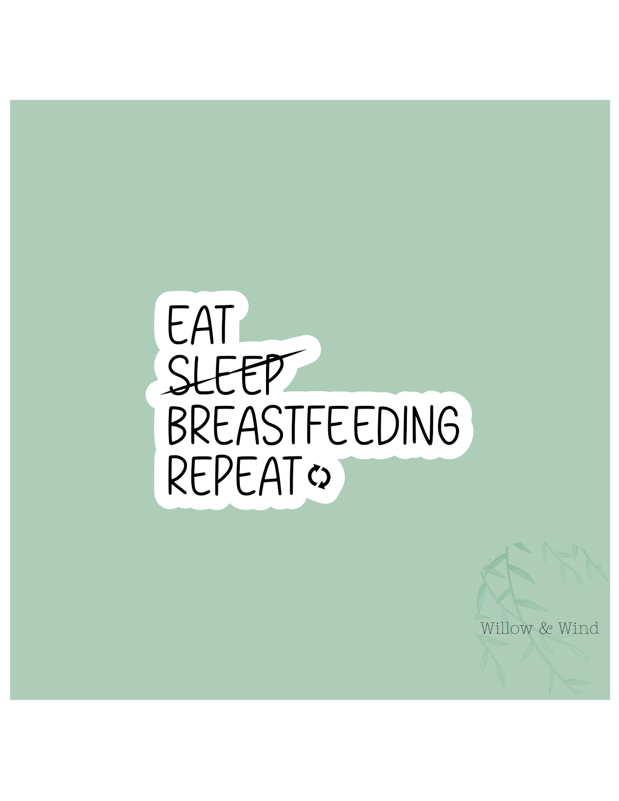 Eat, Sleep, Breastfeed, Repeat - Breastfeeding Lactation Sticker