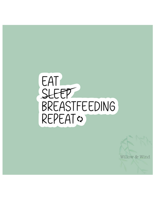Eat, Sleep, Breastfeed, Repeat - Breastfeeding Lactation Sticker