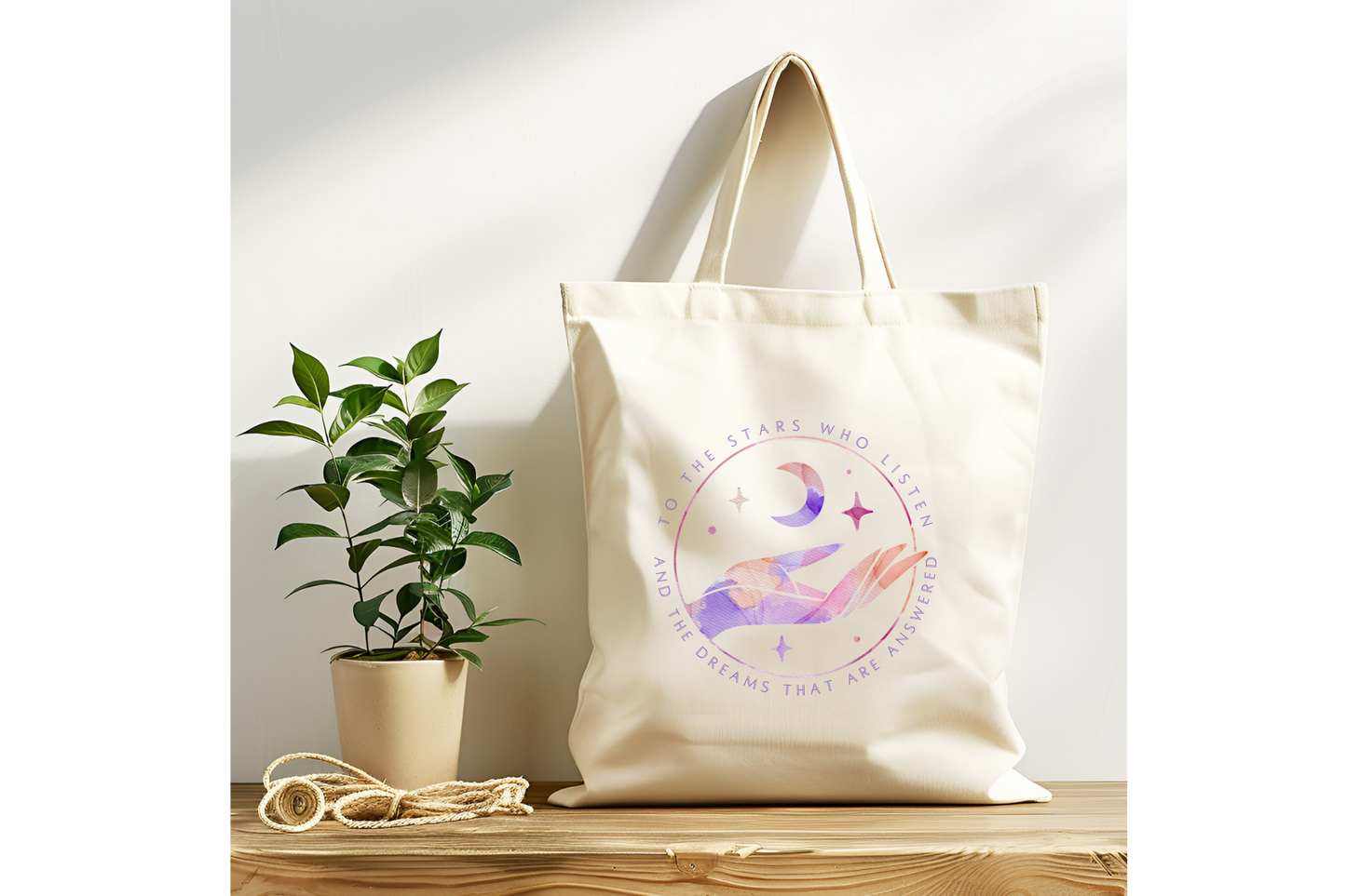 To The Stars Who Listen Hand ACOTAR Tote Bag