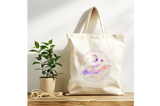 To The Stars Who Listen Hand ACOTAR Tote Bag