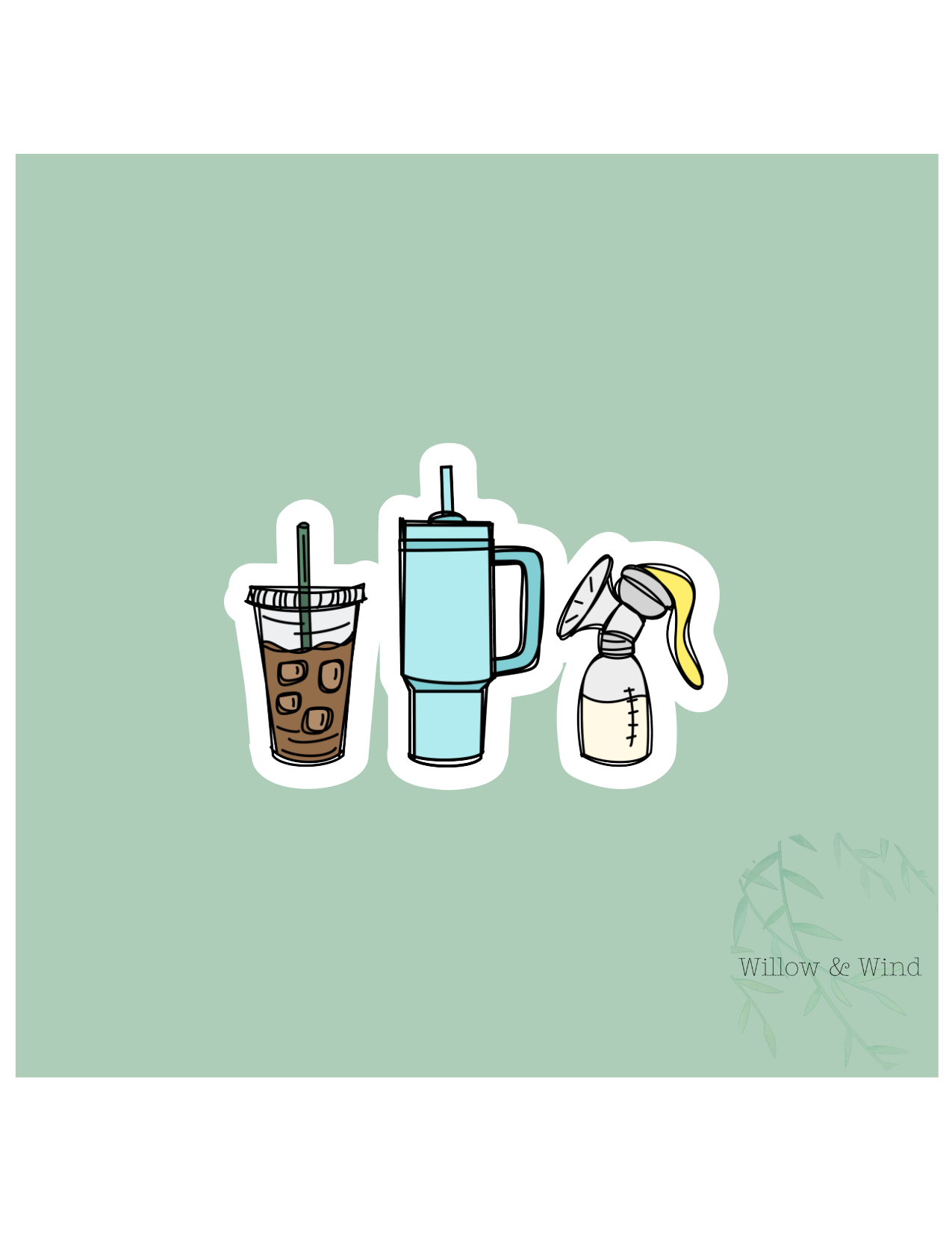 Blue Tumbler - Pumping Lactation Sticker