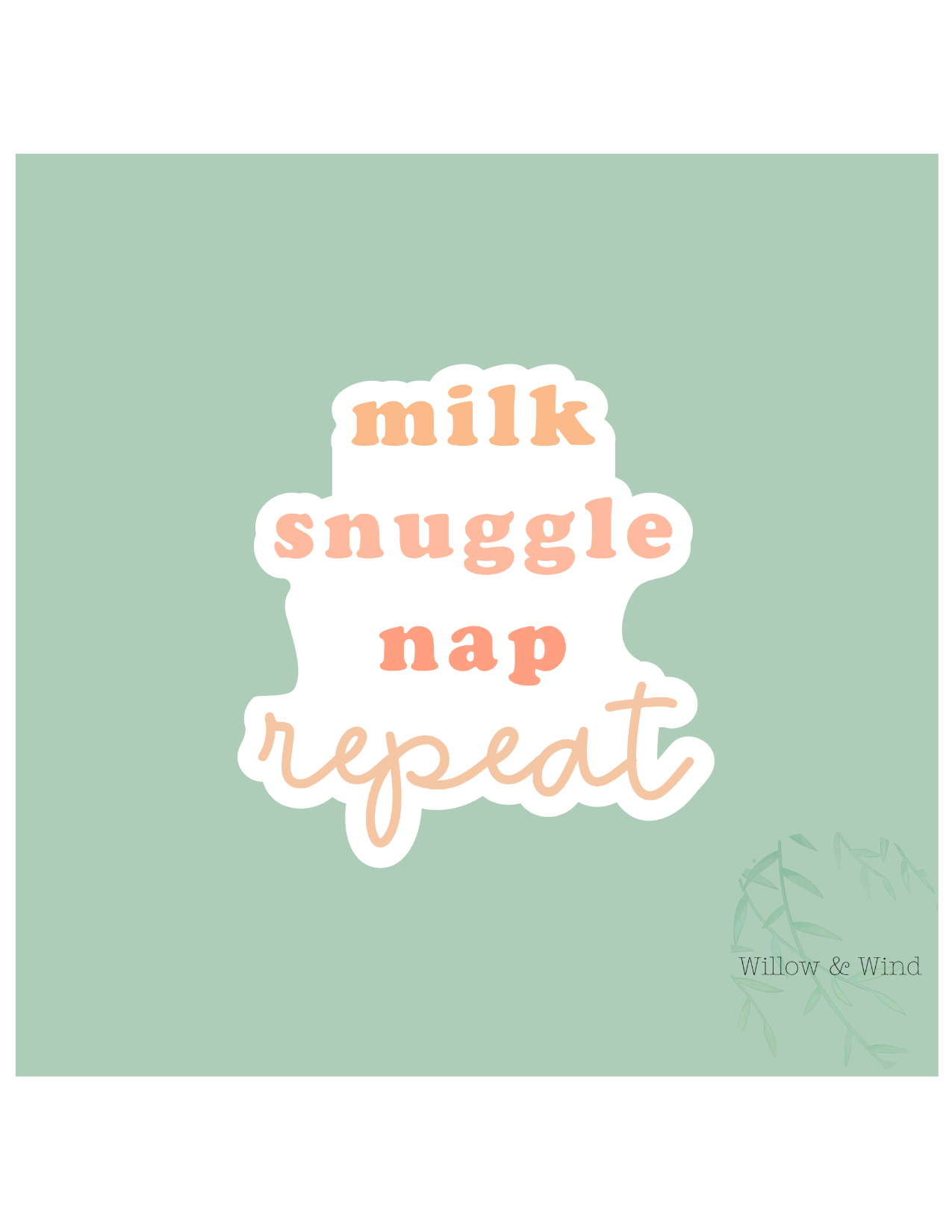 Milk, Snuggle, Nap, Repeat - Breastfeeding Lactation Sticker