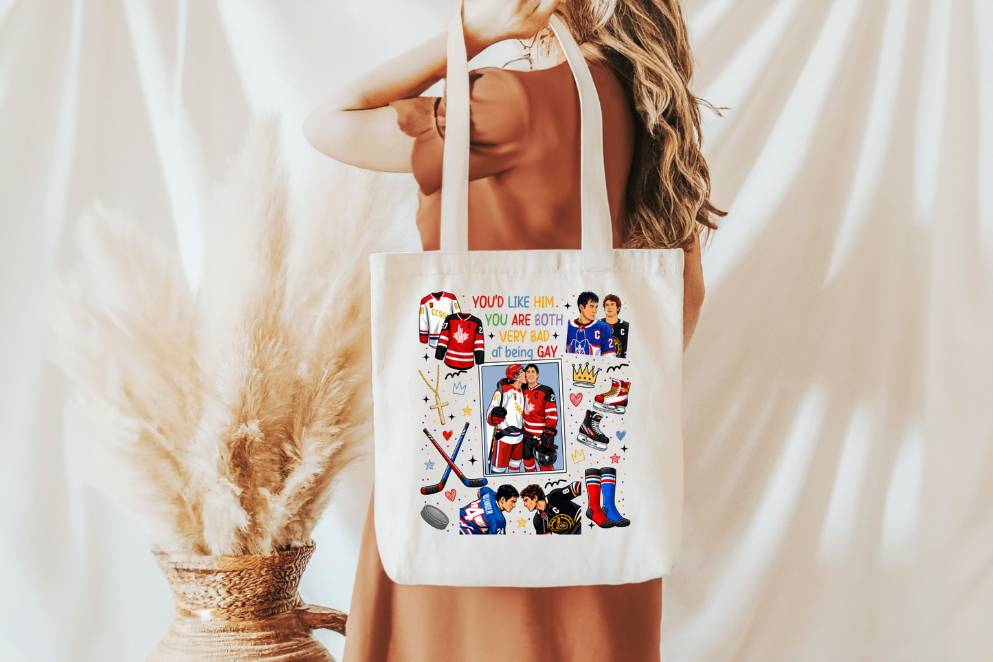 Very Bad At Being Gay Heated Rivalry Tote Bag