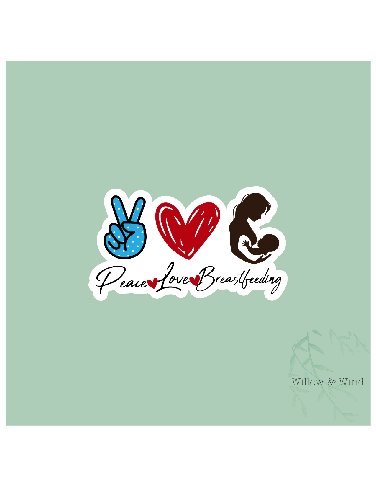 Peace, Love, Breastfeeding - Breastfeeding Lactation Sticker
