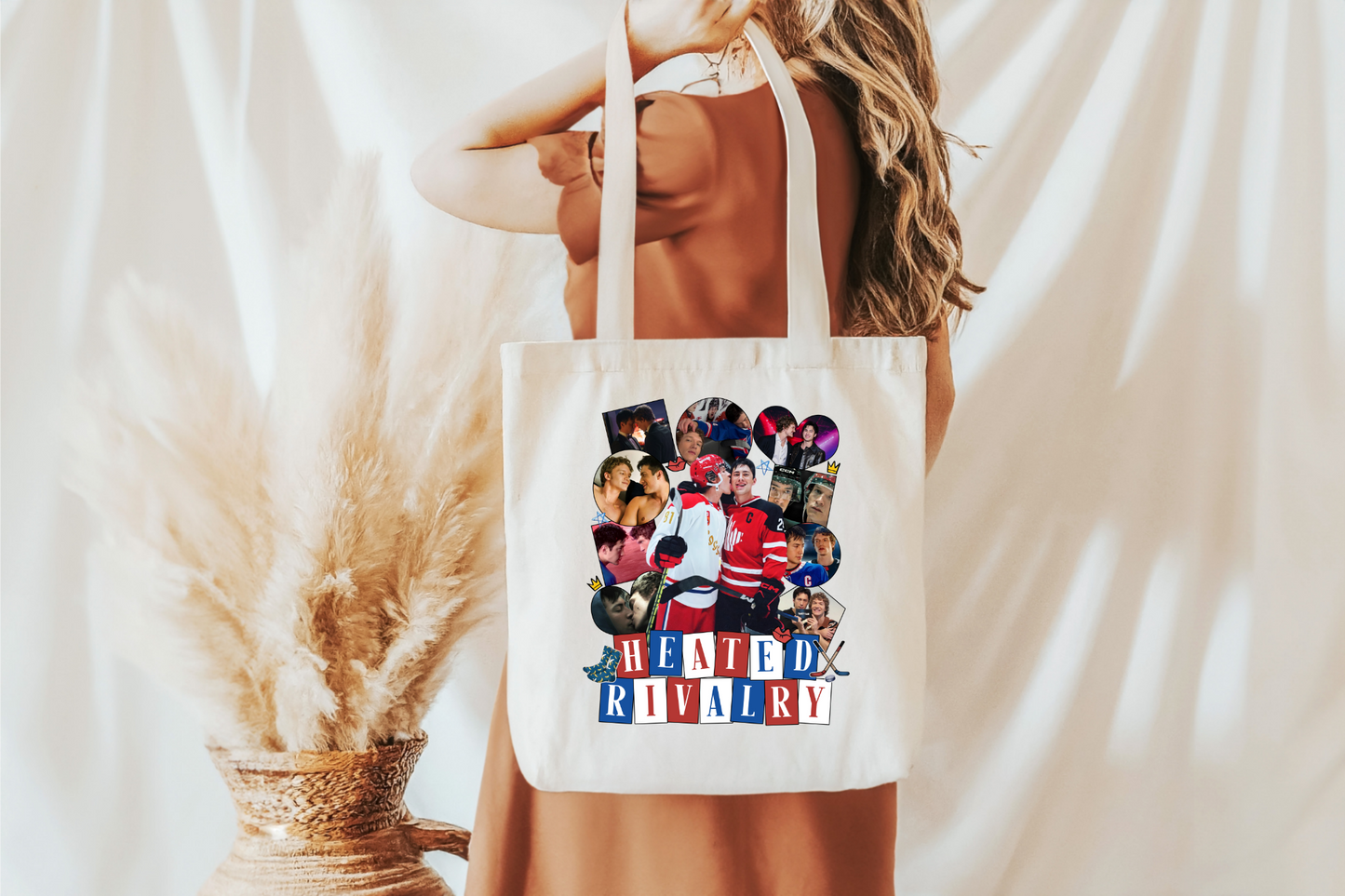 Collage Style Heated Rivalry Tote Bag