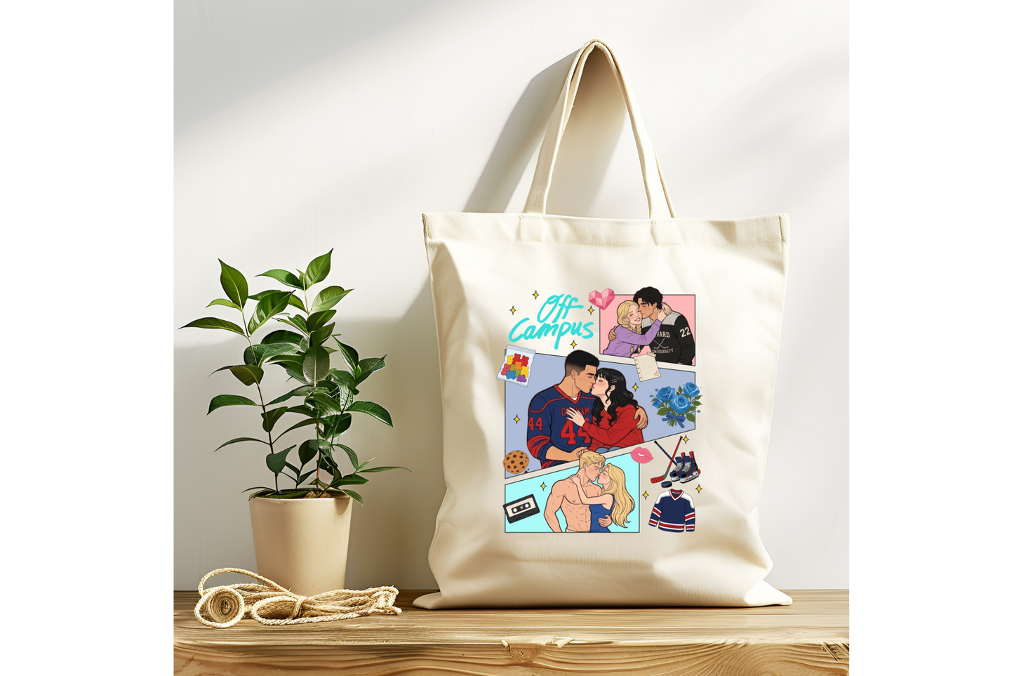 Off Campus Comic Style Tote Bag