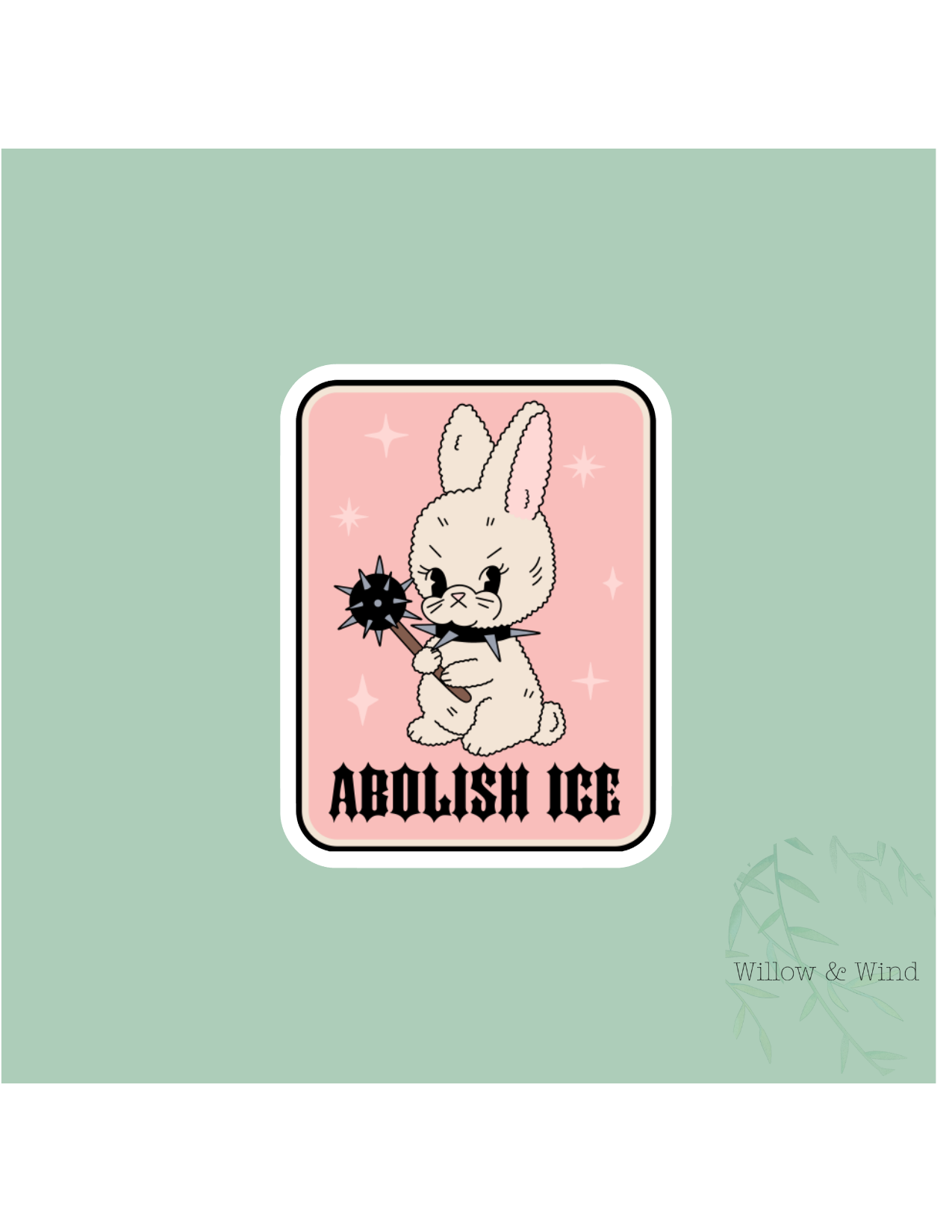 Abolish Ice Card Activism Sticker