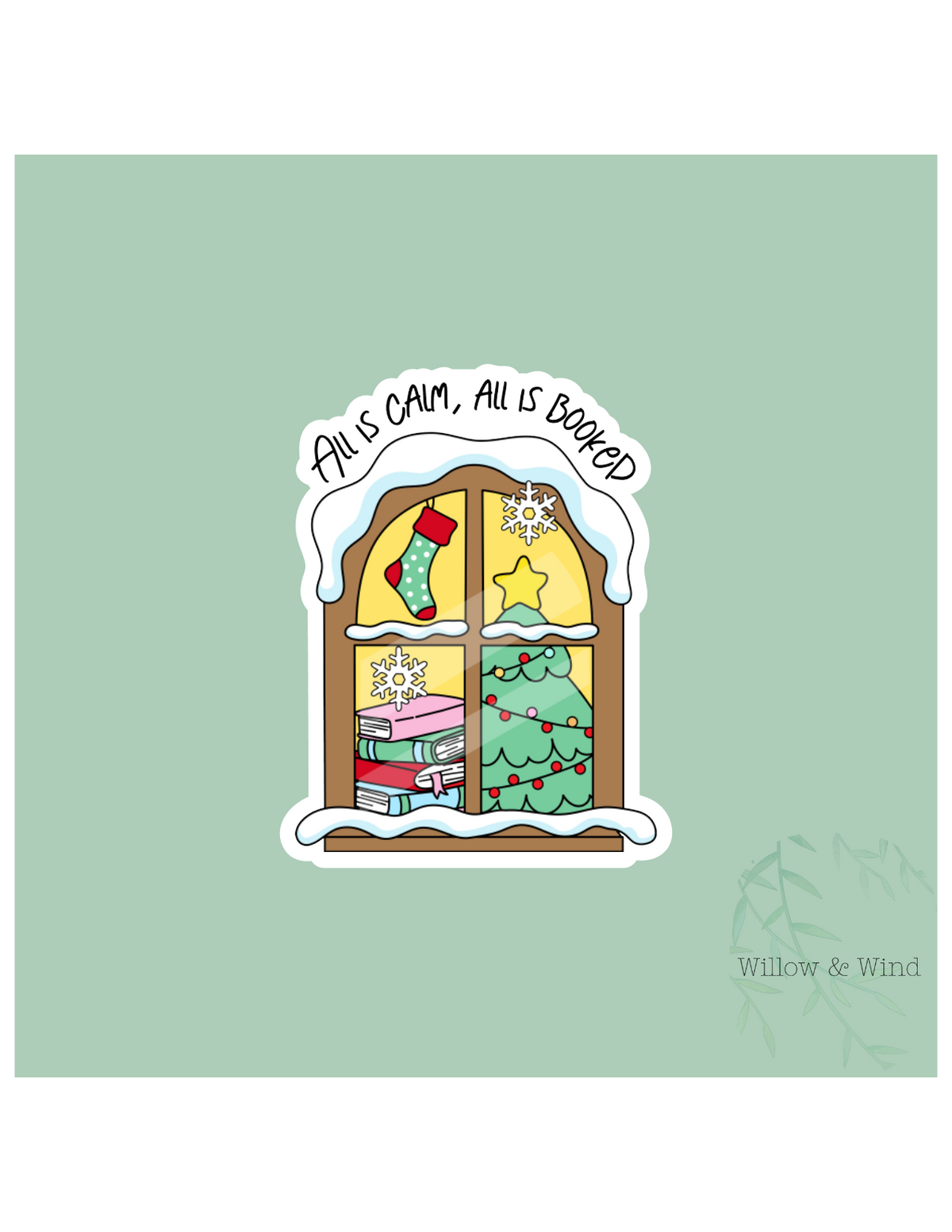 All is calm, all is booked Christmas Sticker