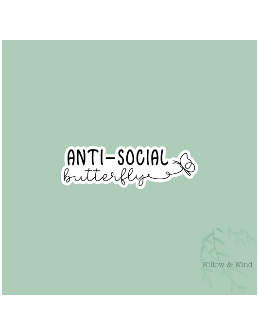 Anti Social Butterfly Sticker