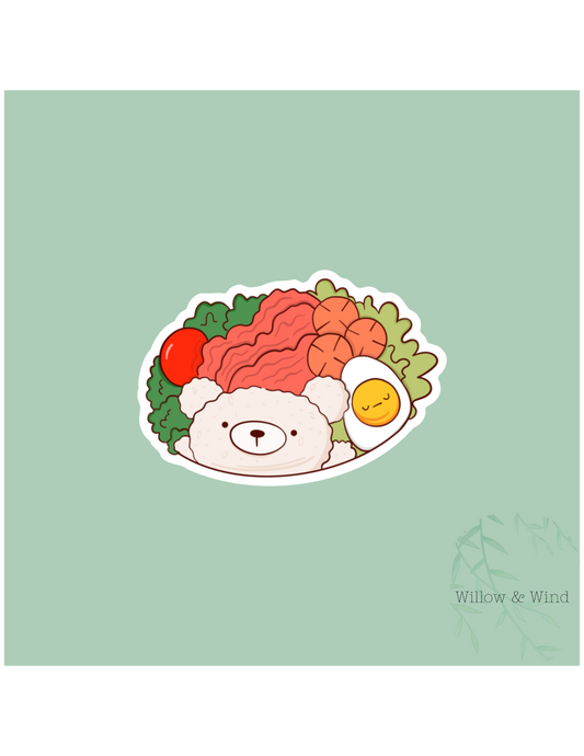 Bento Box Bear & Egg Sticker