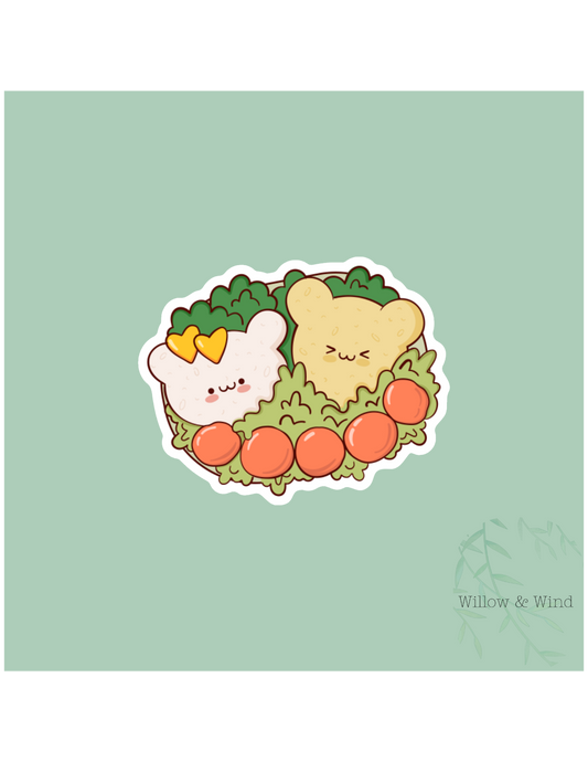 Bento Box Bears Together Sticker