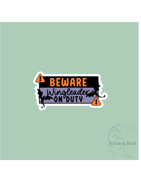 Wingleader on Duty - Fourth Wing Sticker