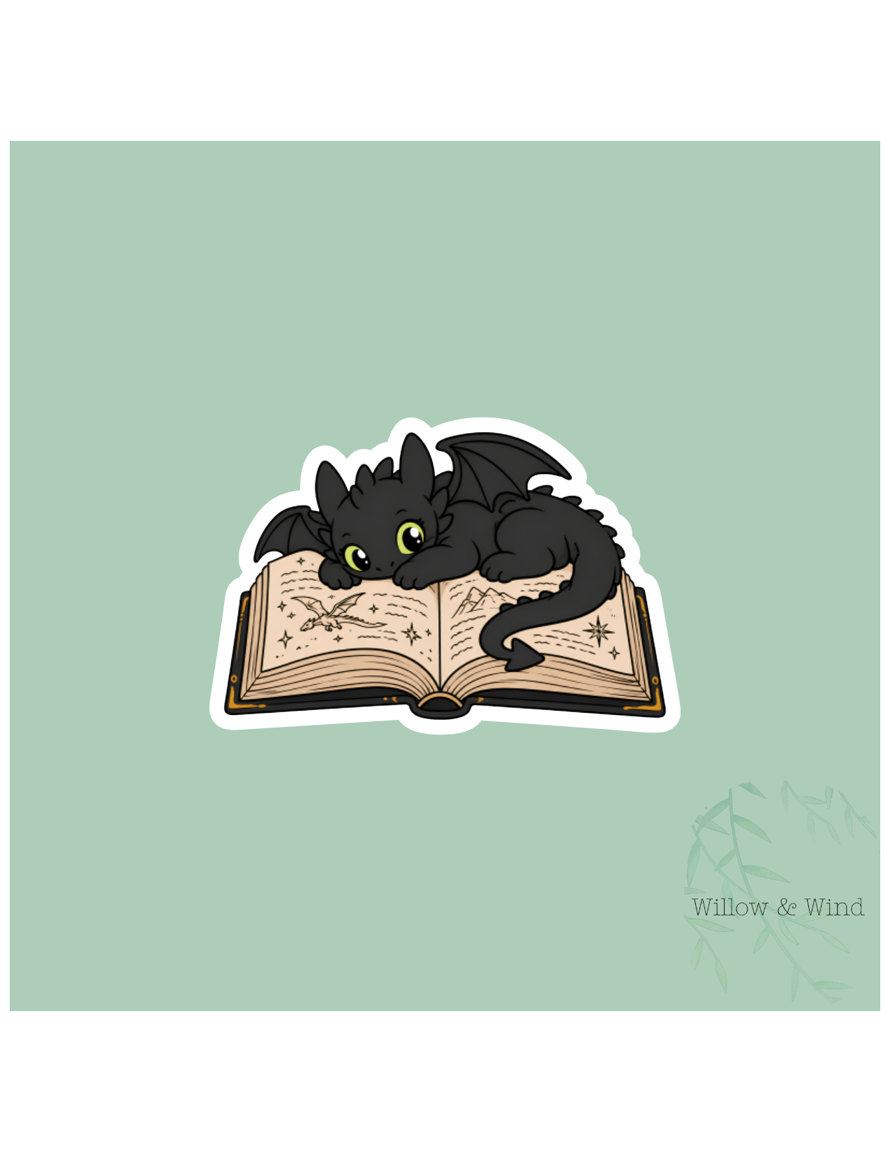 Dragon On Book Fourth Wing Sticker