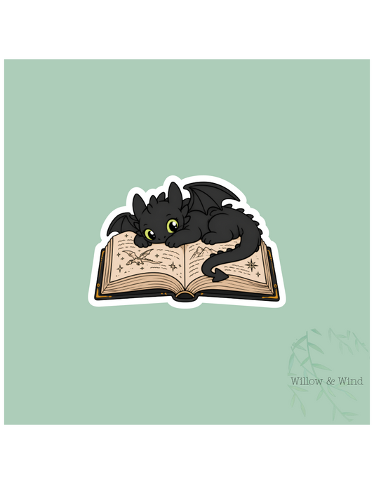 Dragon On Book Fourth Wing Sticker
