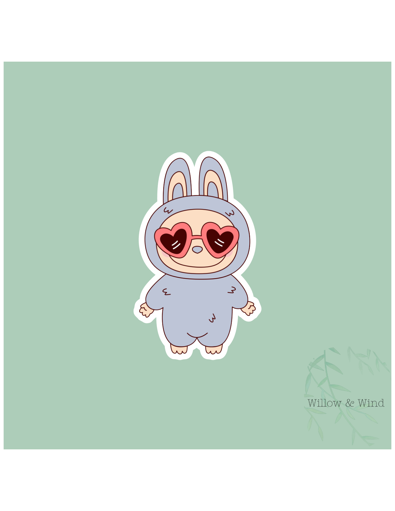Blue Monster With Glasses Sticker