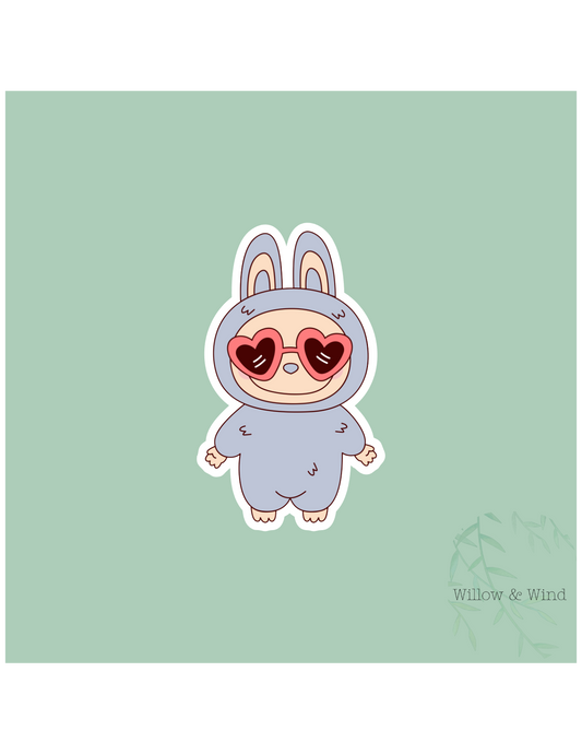 Blue Monster With Glasses Sticker