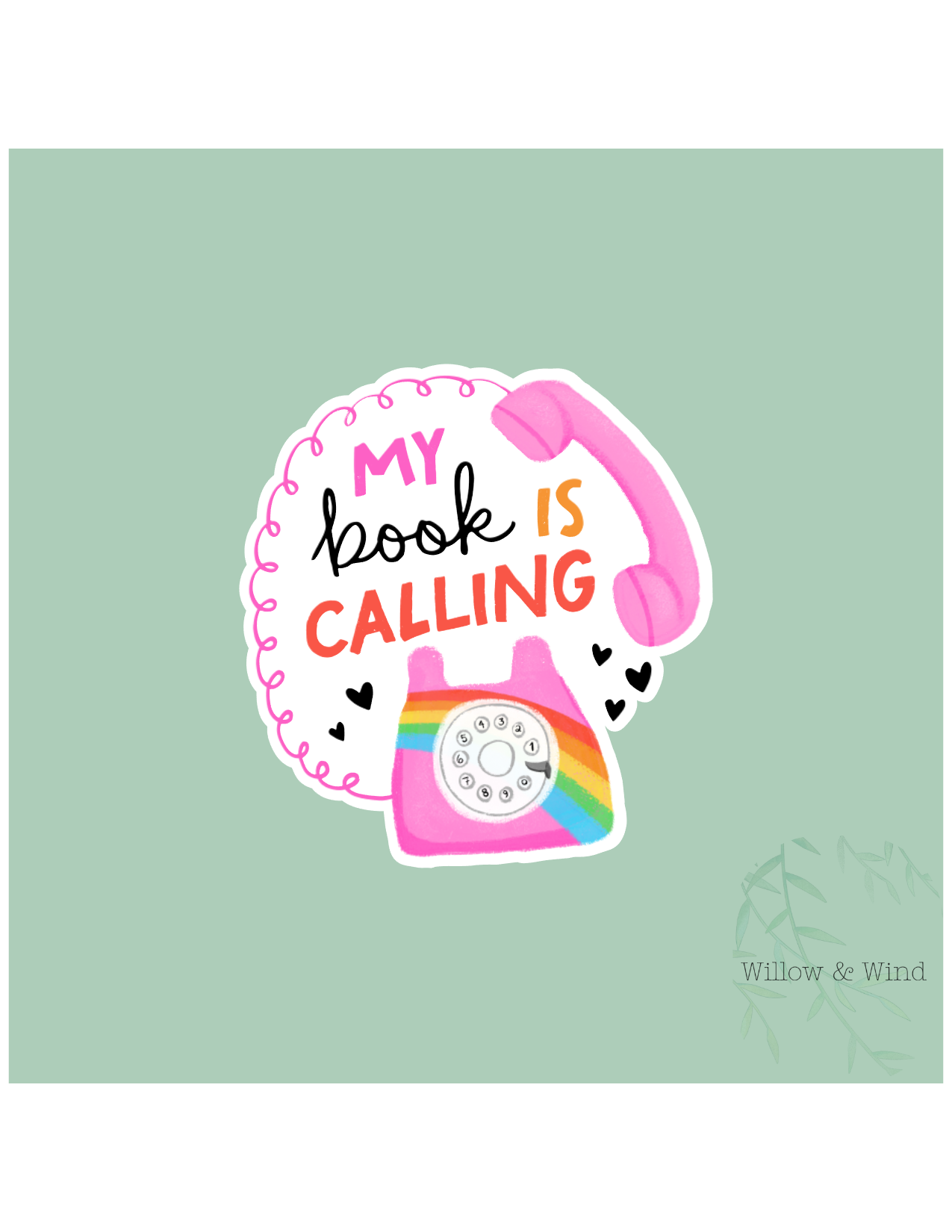 My Book Is Calling - Bookish Sticker