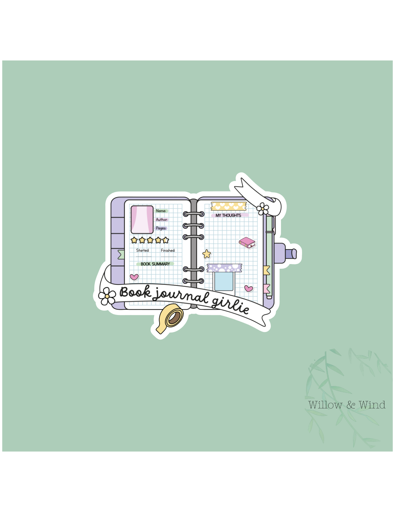 Book Journal Girlie - Bookish Sticker