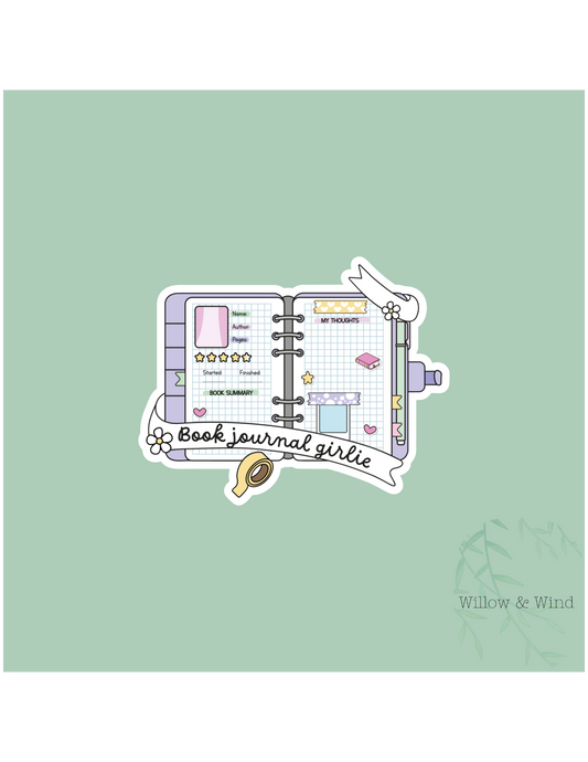 Book Journal Girlie - Bookish Sticker