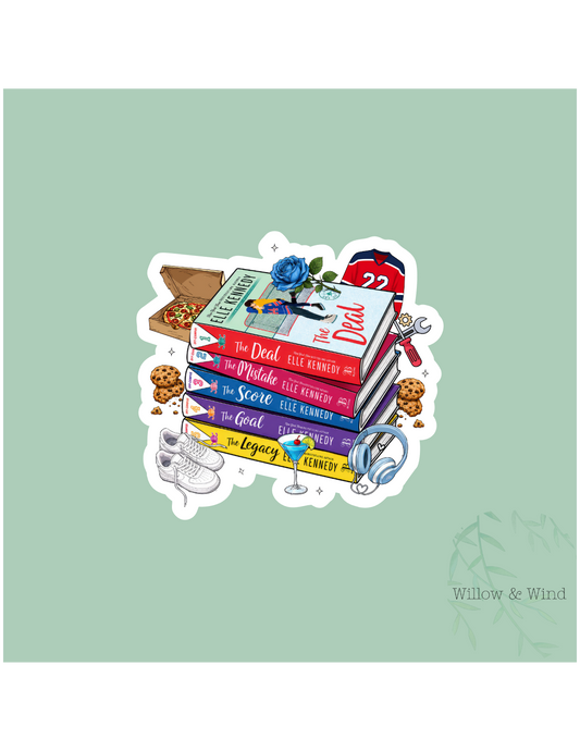 Book Stack Mash Up - Off Campus Sticker