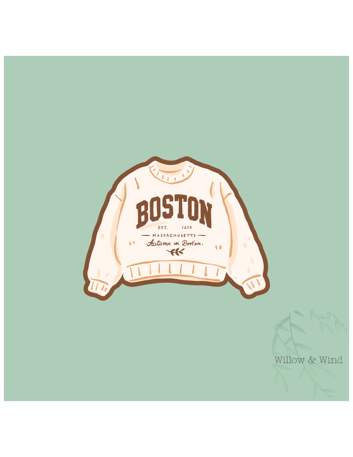 Boston In Autumn - Cozy Autumn Sticker