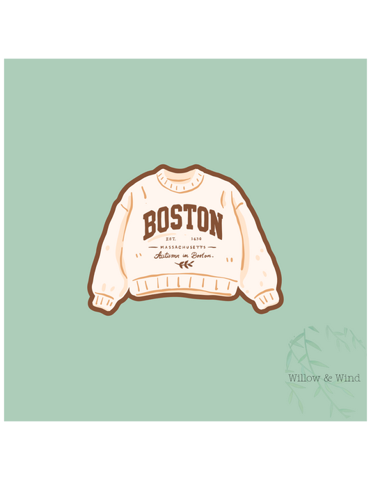 Boston In Autumn - Cozy Autumn Sticker