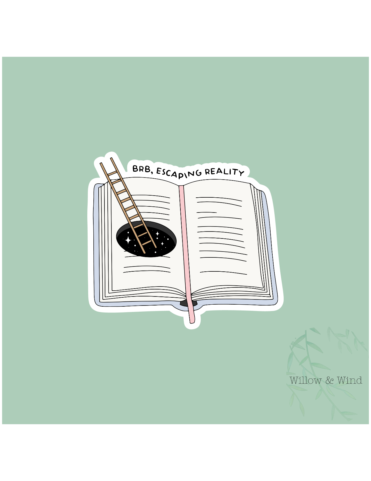 BRB Escaping Reality - Bookish Sticker