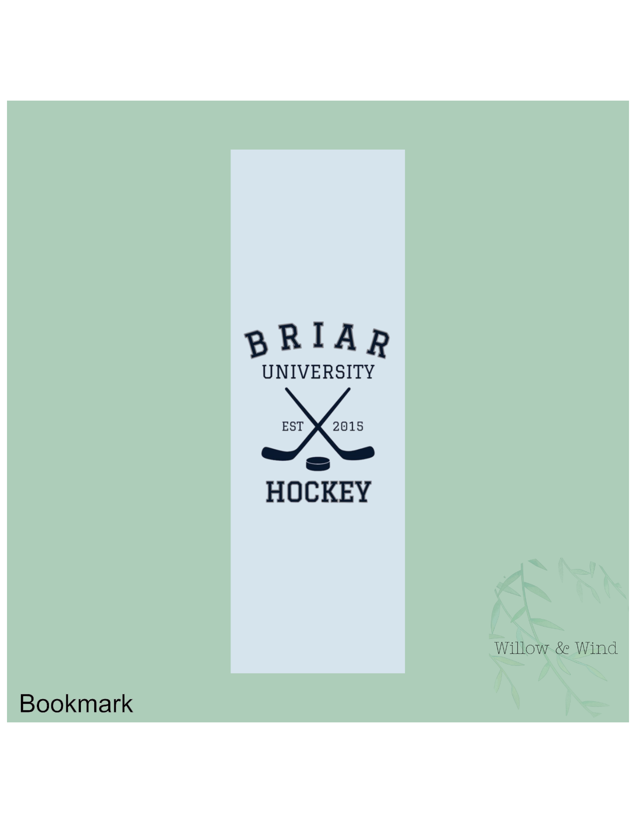 Briar University Hockey Sticks Off Campus Bookmark