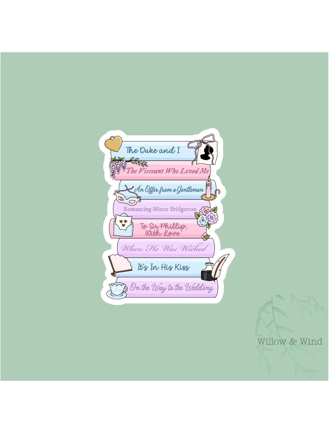 Bridgeton Book Stack - Bookish Sticker