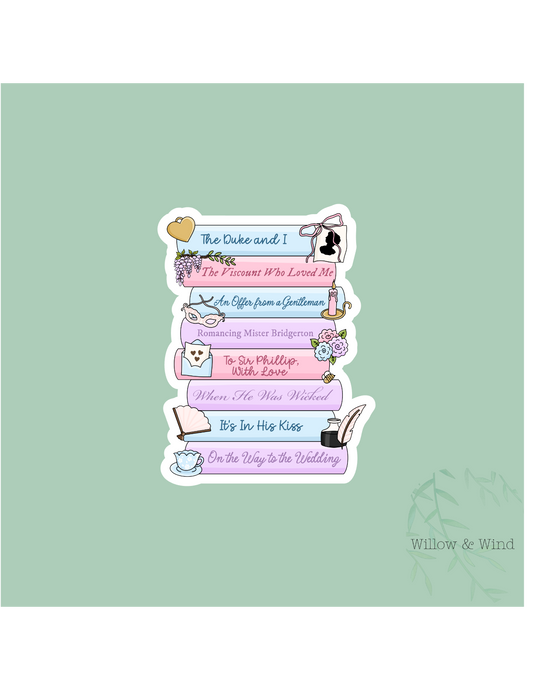 Bridgeton Book Stack - Bookish Sticker