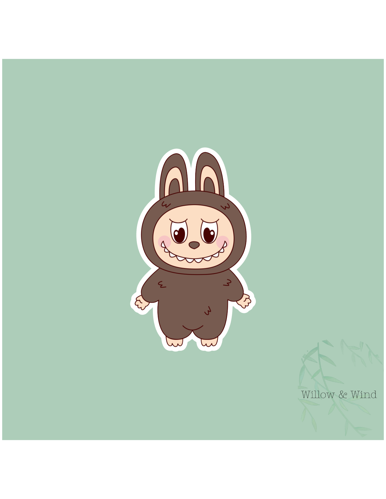 Brown Monster Sticker