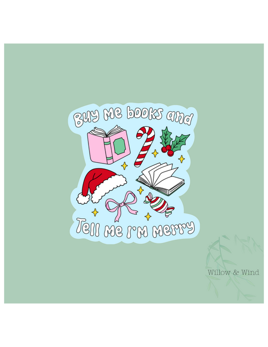 Buy me books Christmas Sticker