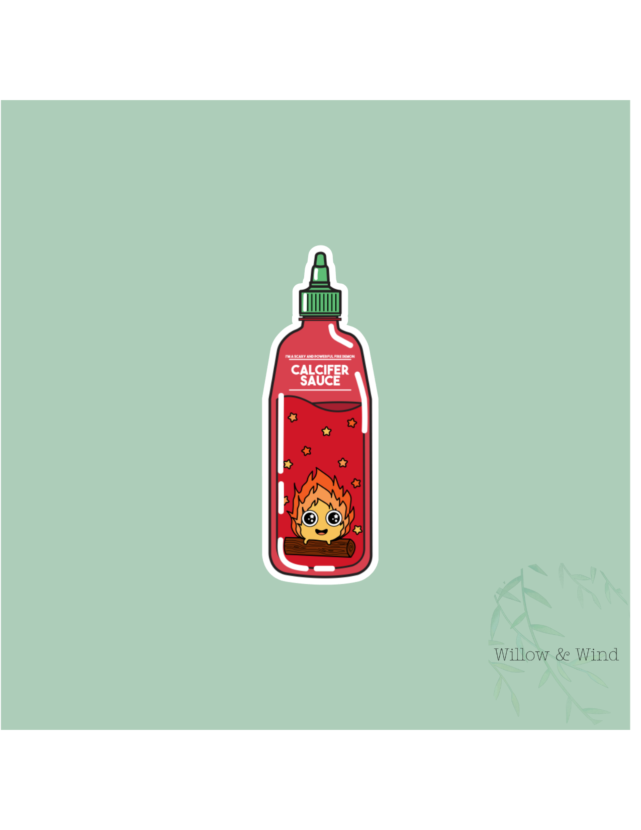 Calcifer Hot Sauce Sticker