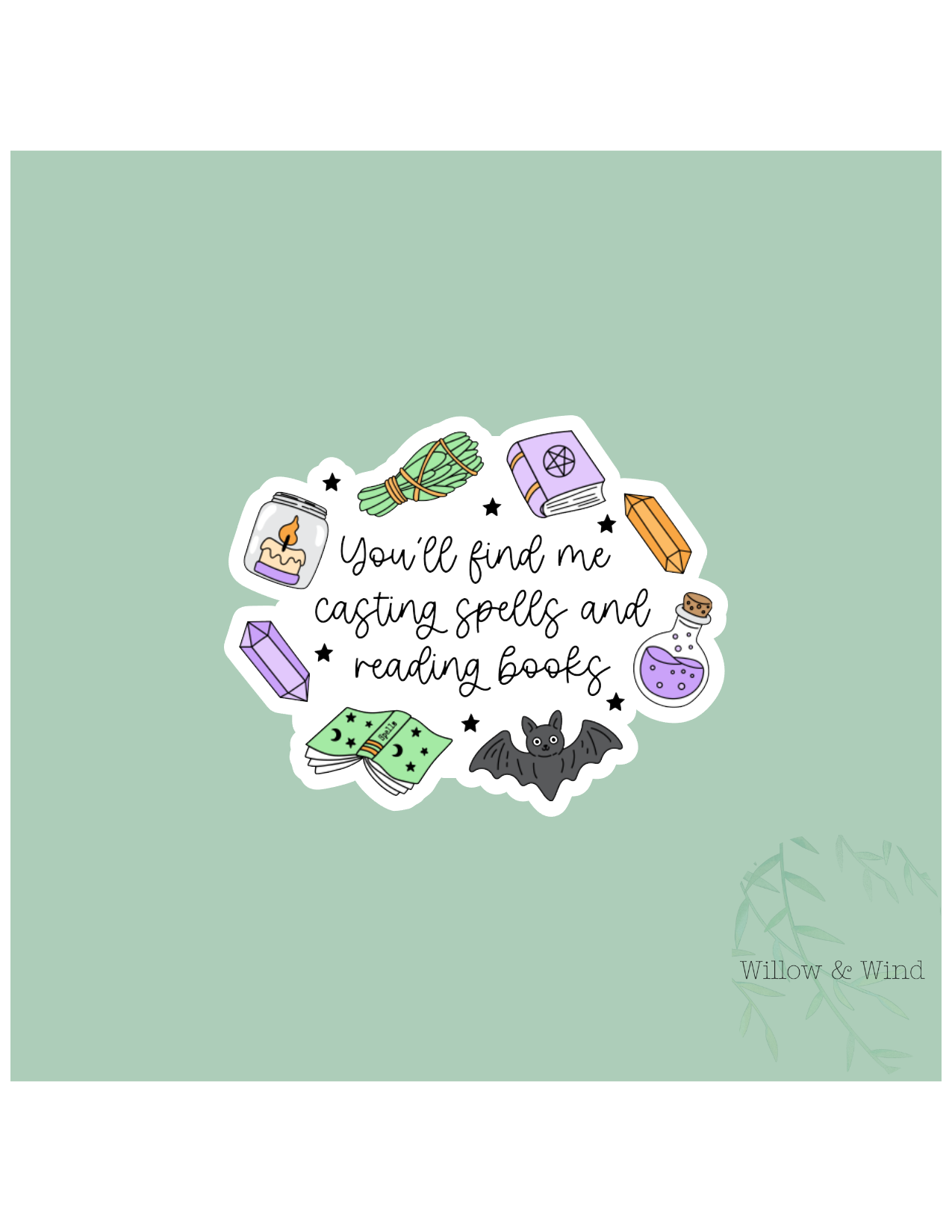 Casting Spells & Reading Books - Bookish Sticker