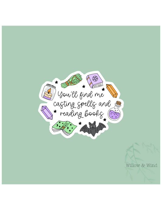 Casting Spells & Reading Books - Bookish Sticker