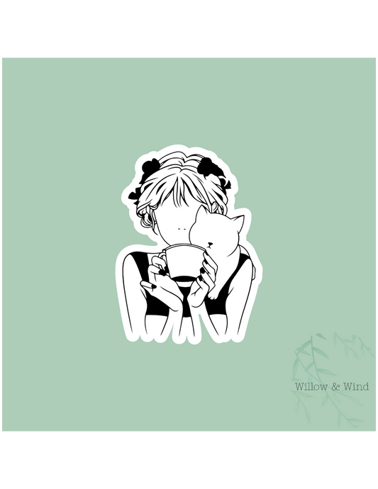 Cat & Coffee Sticker