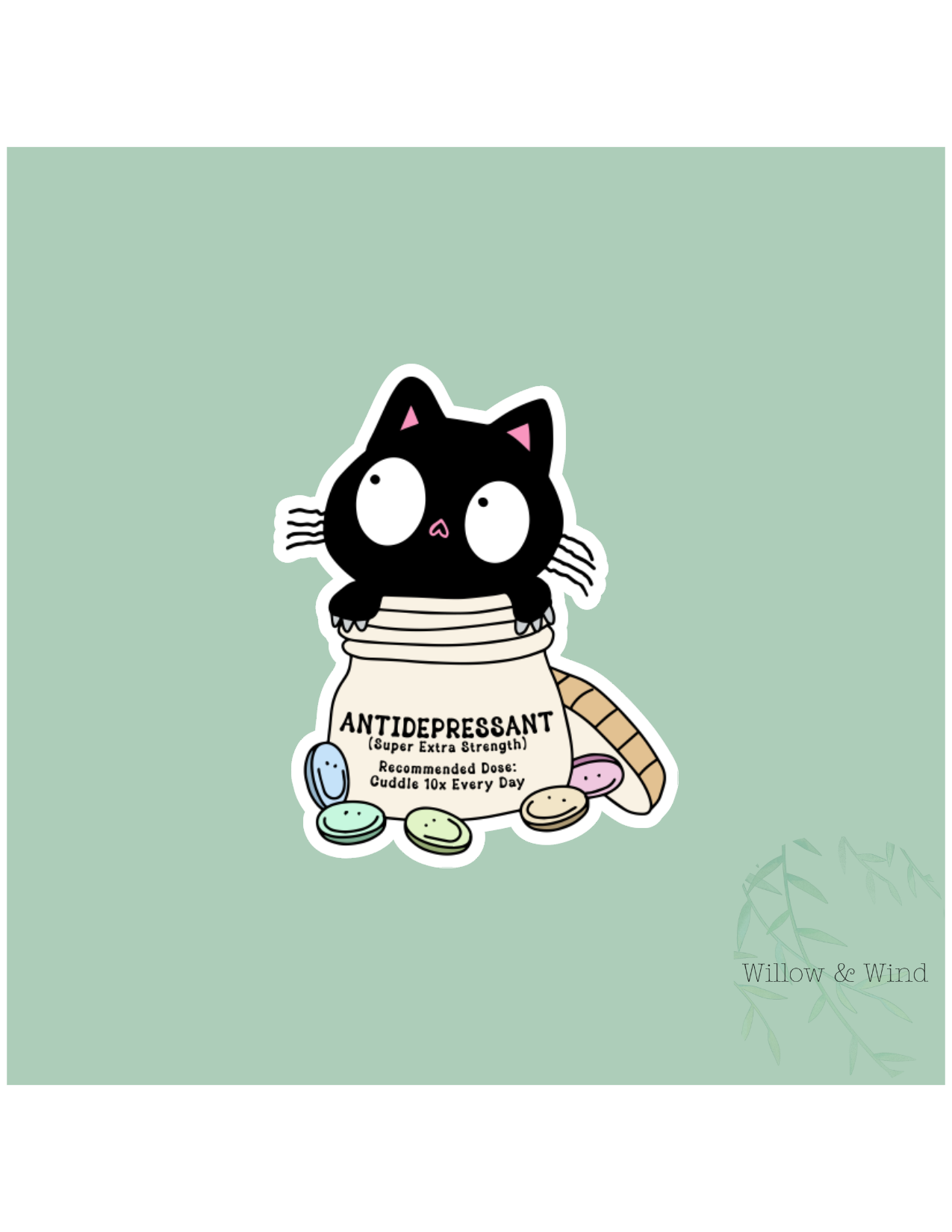 Cat Antidepressants Sticker