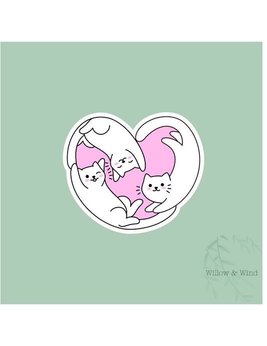 Cat Heart Animal Sticker