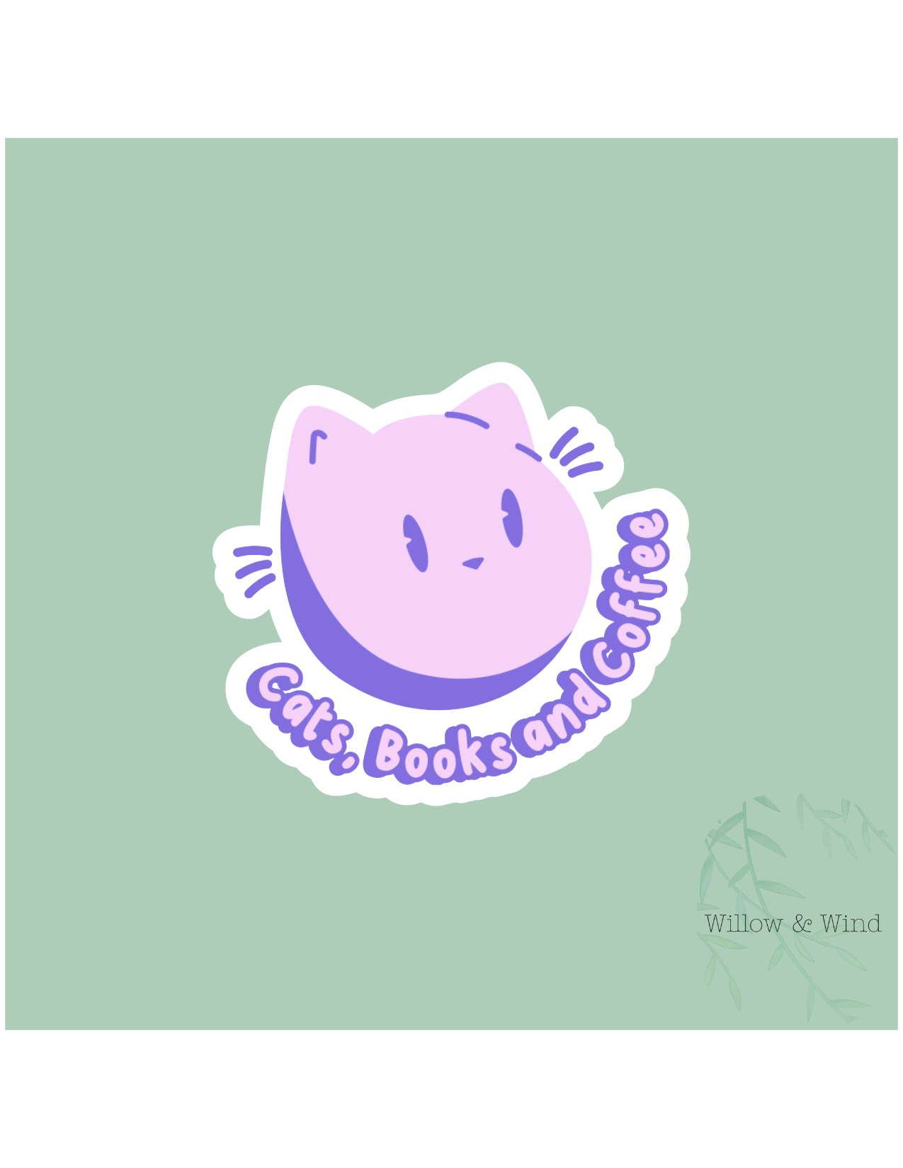 Cats, Books & Coffee - Bookish Sticker