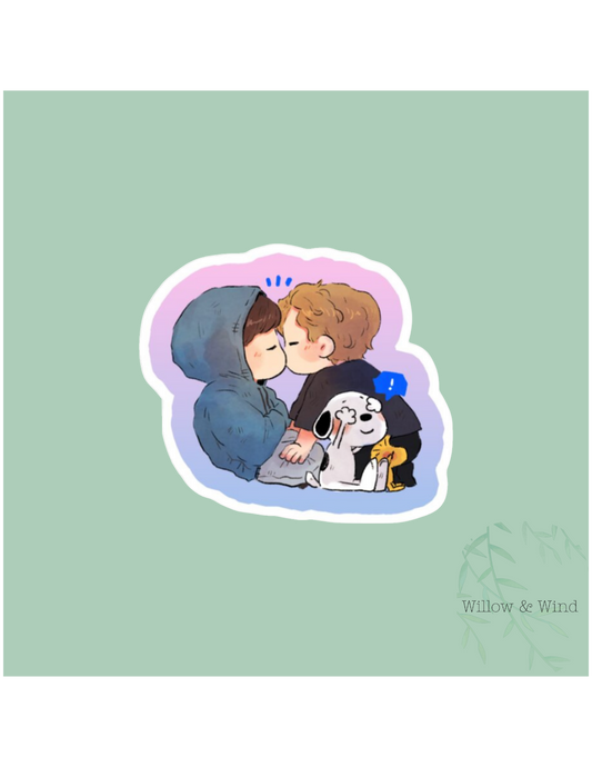 Chibi Kiss - Heated Rivalry Sticker