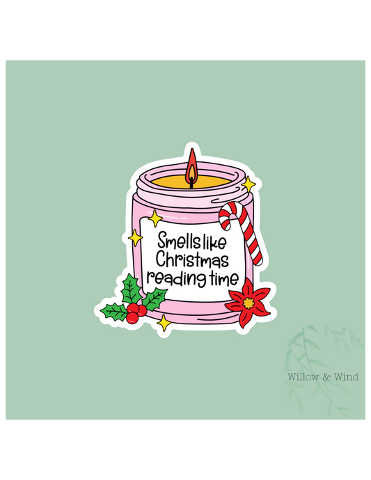 Christmas Reading Candle Christmas Sticker