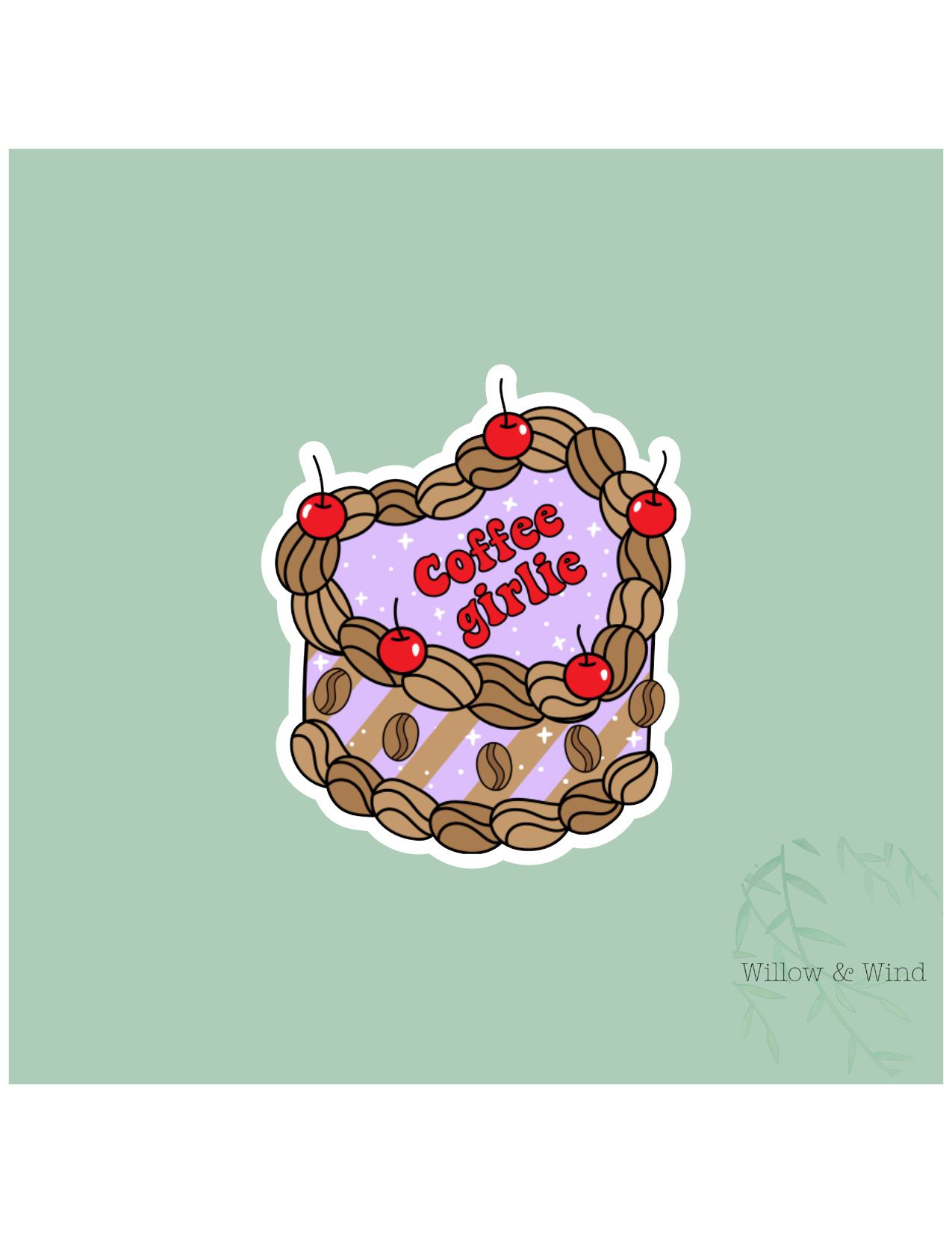 Coffee Girlie Cake Coffee Sticker