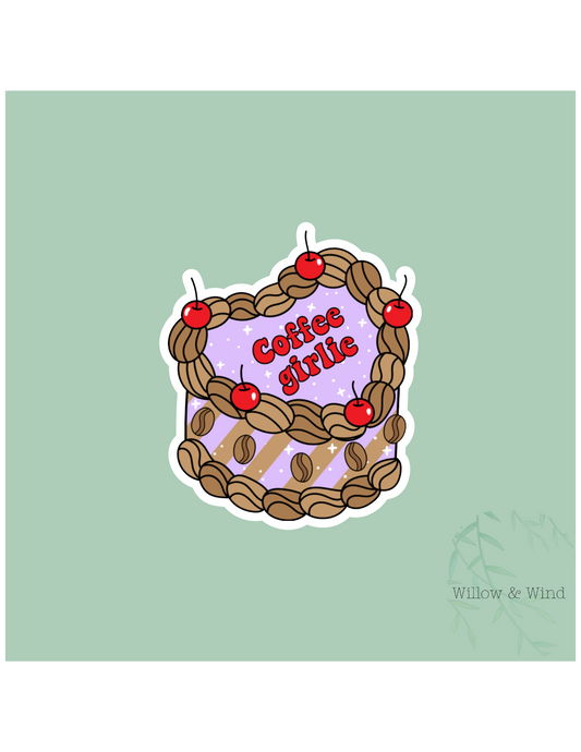 Coffee Girlie Cake Coffee Sticker